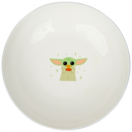 Star Wars The Mandalorian Grogu Snack Time Ceramic 9" Dinner Bowl